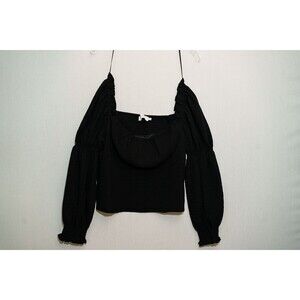 ASTR the label Ruched Textured Puff Sleeve Square Neck Top babydoll cropped